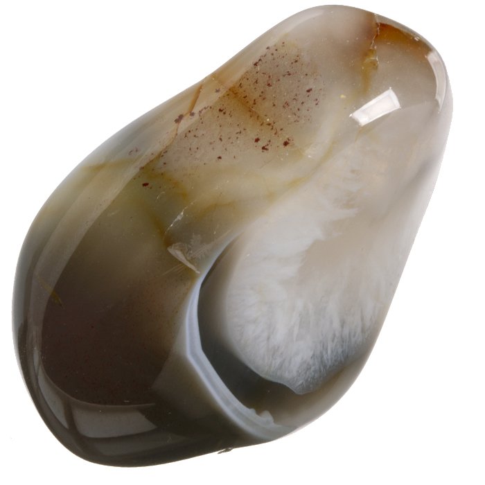 Achát šedý tromlovaný XL