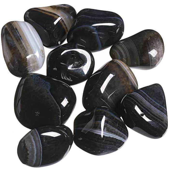 Achát barvený tromlovaný M, 10 ks