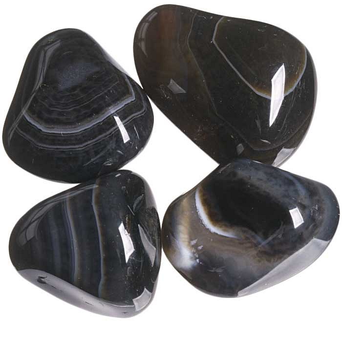 Achát barvený tromlovaný M, 4 ks