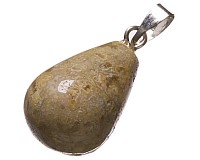 Achát krajkový, přívěsek 18 mm s očkem