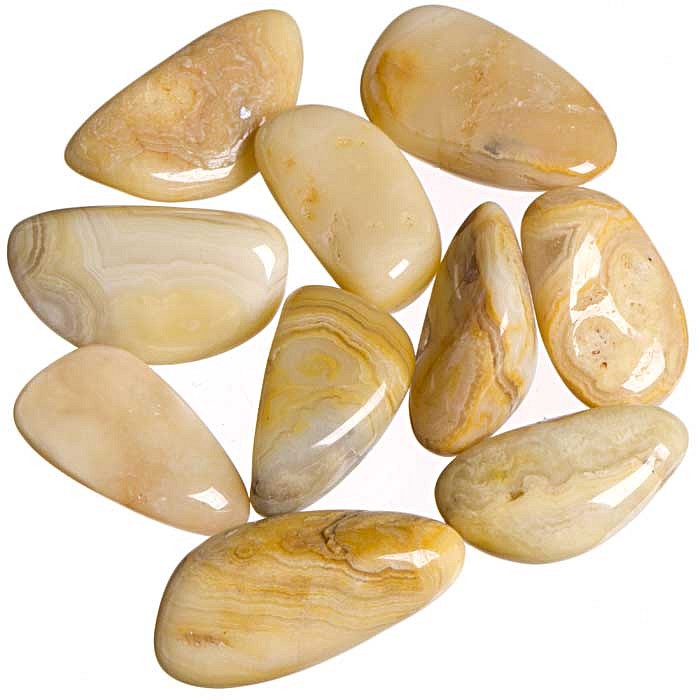 Achát krajkový tromlovaný S, 10 ks