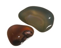 Achát tromlovaný barevný, 2 ks