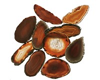 Achátový plátek barvený, 40-50 mm, 10 ks