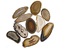 Achátový plátek přírodní, 40-50 mm, 10 ks