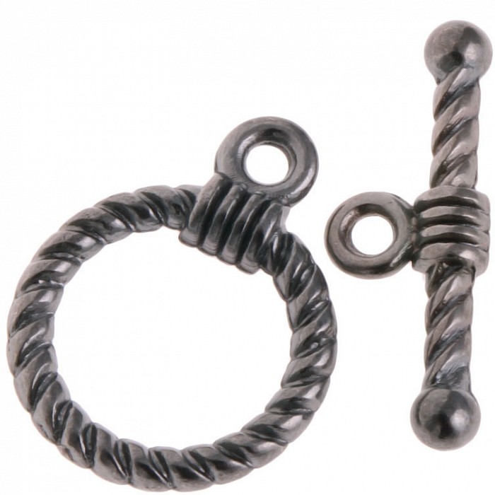 Americké zapínání gunmetal, 14 mm (4 sety)