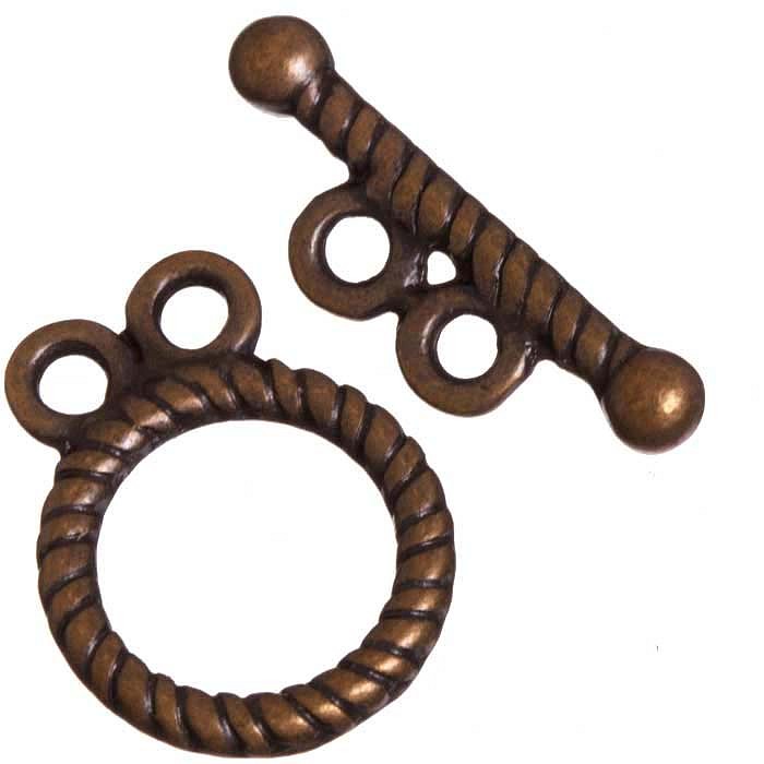 Americké zapínání staroměděné, 12 mm (6 setů)