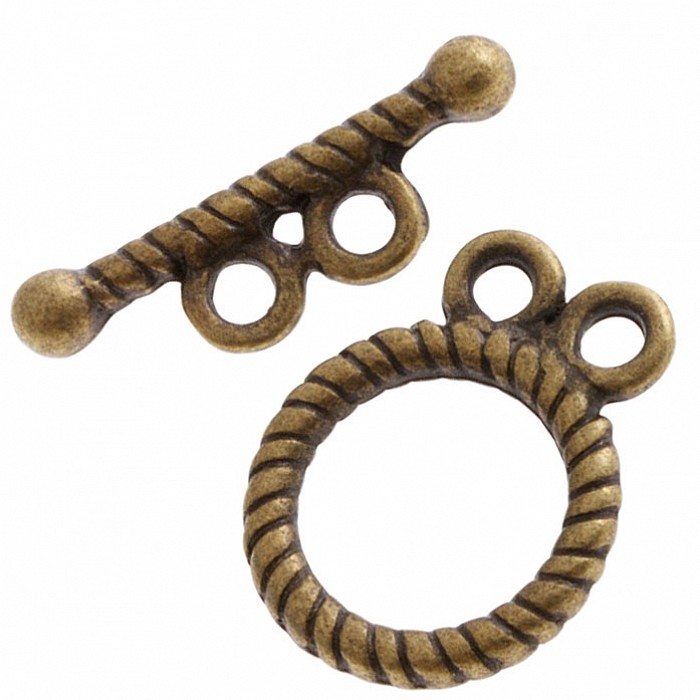 Americké zapínání starozlaté, 12 mm, 2 sety