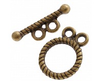 Americké zapínání starozlaté, 12 mm, 2 sety