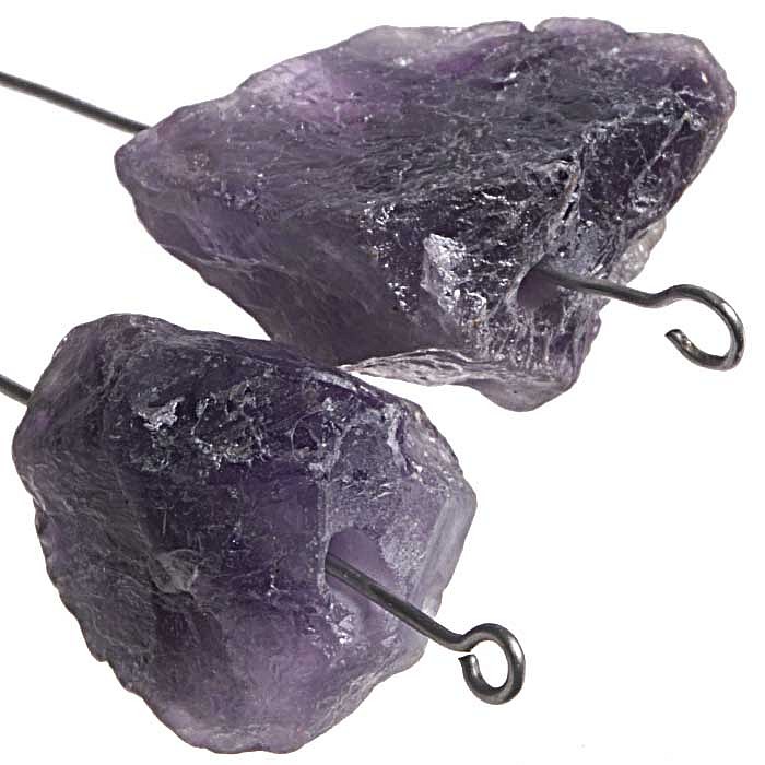 Ametyst surový vrtaný, šňůra 40 cm