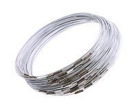 Bižuterní lanko se šroubovacím zapínáním bílošedé , 45mm