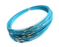 Bižuterní lanko se šroubovacím zapínáním azurové , 45mm