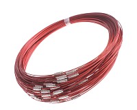 Bižuterní lanko se šroubovacím zapínáním červené , 45mm