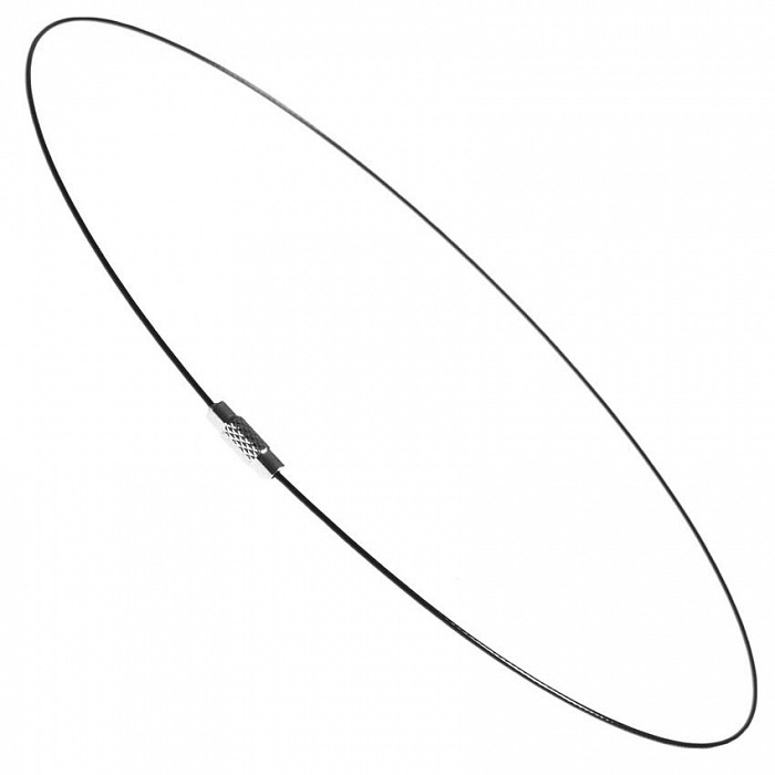 Bižuterní lanko se šroubovacím zapínáním černé, 45mm