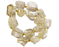 Citrín surový vrtaný, šňůra 40 cm