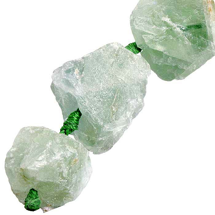 Fluorit surový vrtaný, šňůra 40 cm