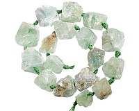 Fluorit surový vrtaný, šňůra 40 cm