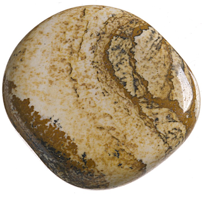 Jaspis obrázkový, tromlovaná placička 35 mm