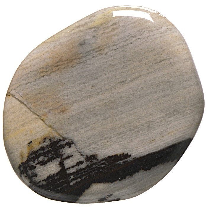 Jaspis zebra, tromlovaná placička 42 mm