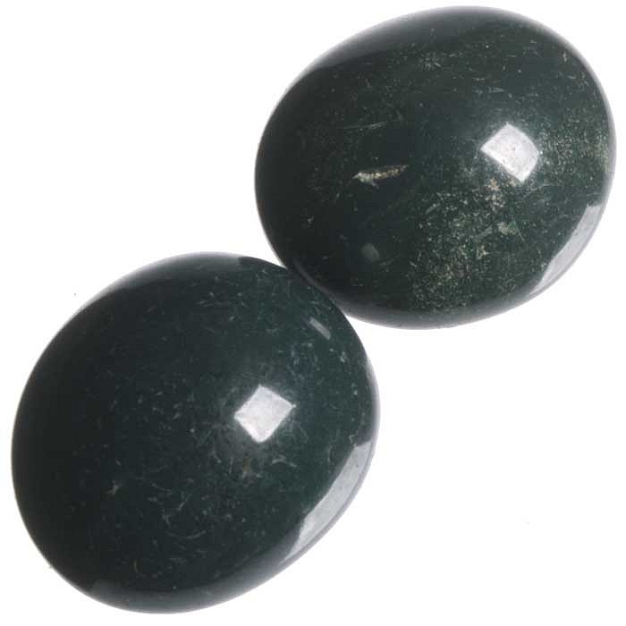 Jaspis zelený tromlovaný S, 2 ks