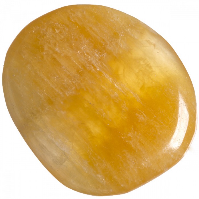 Kalcit oranžový, tromlovaná placička 42 mm