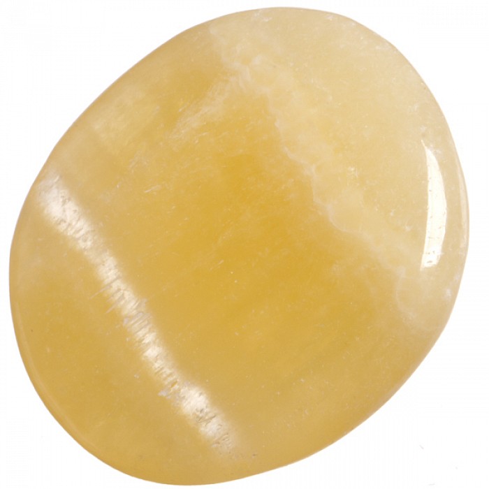 Kalcit žlutý, tromlovaná placička 47 mm
