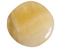 Kalcit žlutý,  tromlovaná placička 44 mm