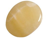 Kalcit žlutý,  tromlovaná placička 41 mm