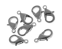 Karabinka platinová, 15 mm (2ks)