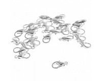 Karabinka stříbrná, 12 mm (20 ks)