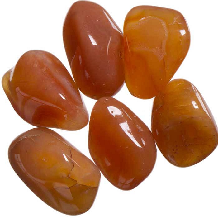 Karneol tromlovaný M, 6 ks
