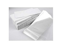 Karta na bižuterii bílá s celofánovým sáčkem, 83x193 mm (5 sad)