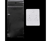 Karta na bižuterii bílá s celofánovým sáčkem, 40x50 mm (5 sad)