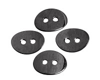 Knoflík gunmetal, 14x11x0,8 mm (2 ks)