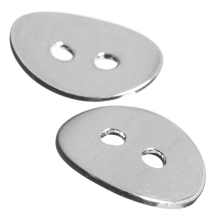 Knoflík stříbrný, 14x11x0,8 mm (2 ks)