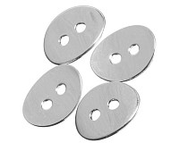 Knoflík stříbrný, 14x11x0,8 mm (2 ks)