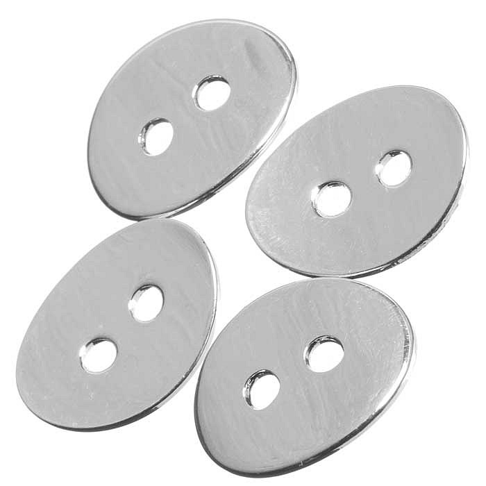 Knoflík stříbrný, 14x11x0,8 mm (2 ks)