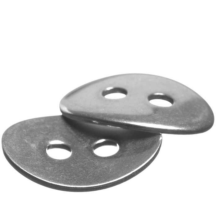 Knoflík z nerezové oceli, 14x11x0,7 mm (2 ks)