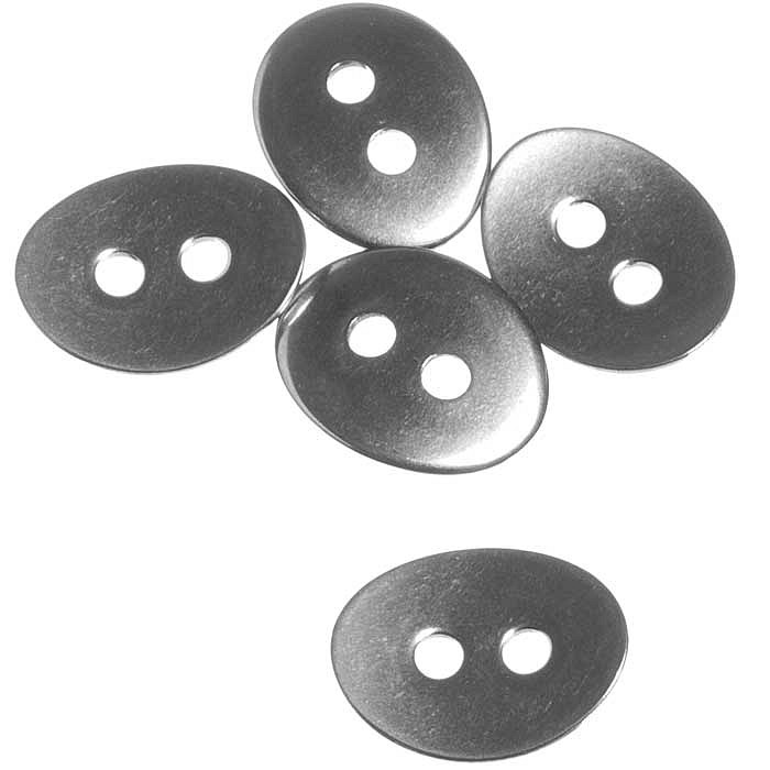 Knoflík z nerezové oceli, 14x11x0,7 mm (2 ks)