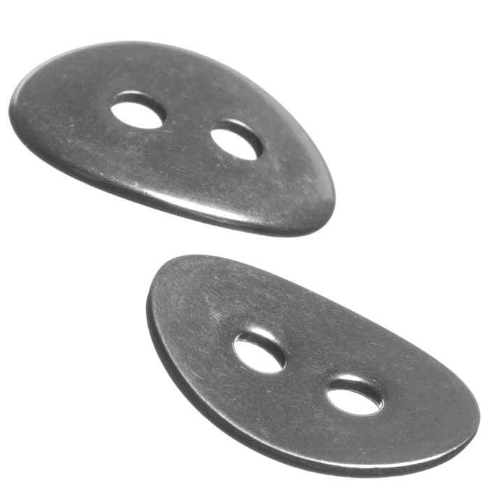 Knoflík z nerezové oceli, 14x11x0,7 mm (2 ks)