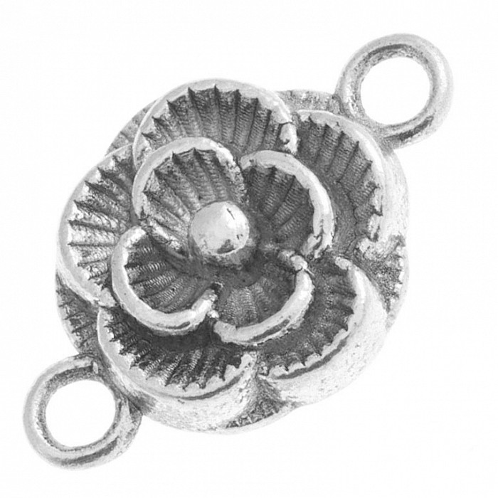 Konektor starostříbrný, 12x18 mm (5 ks)