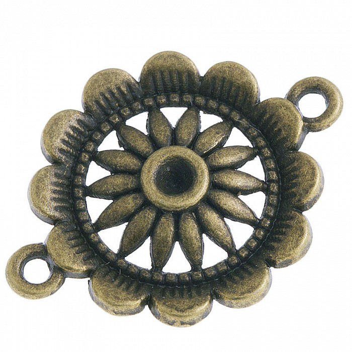 Konektor starozlatý, 21x28 mm (4 ks)