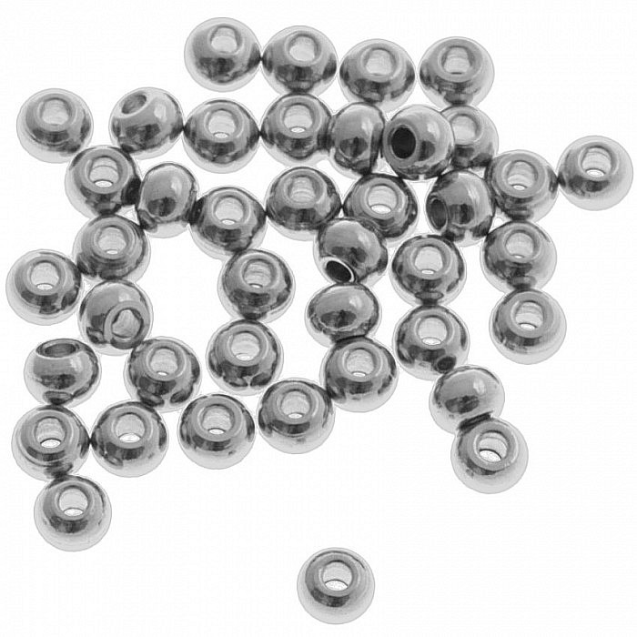 Korálek z nerezové oceli, 6x5 mm (4 ks)