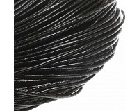 Kožený kord černý, 1,5 mm, (100 m)
