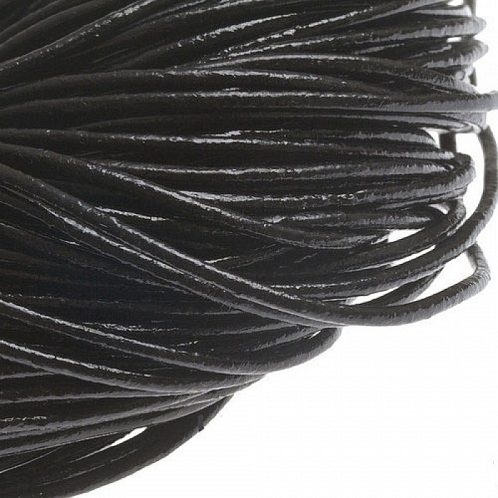 Kožený kord černý, 2,3 mm, (100 m)