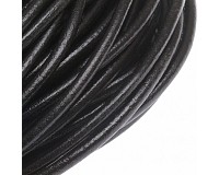 Kožený kord černý, 4 mm (100 m)