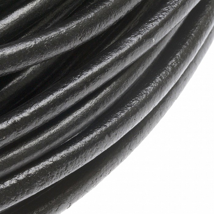 Kožený kord černý, 6 mm (1 m)
