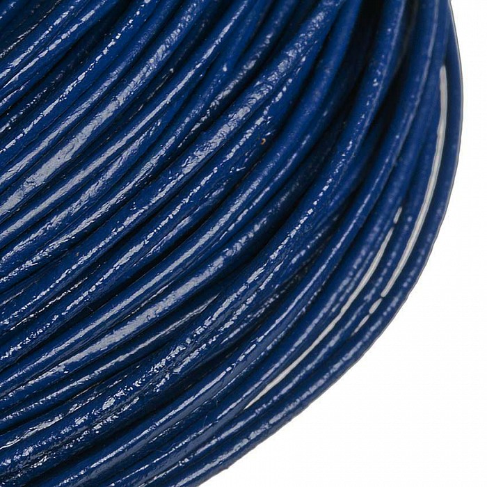 Kožený kord modrý, 1 mm (1 m)