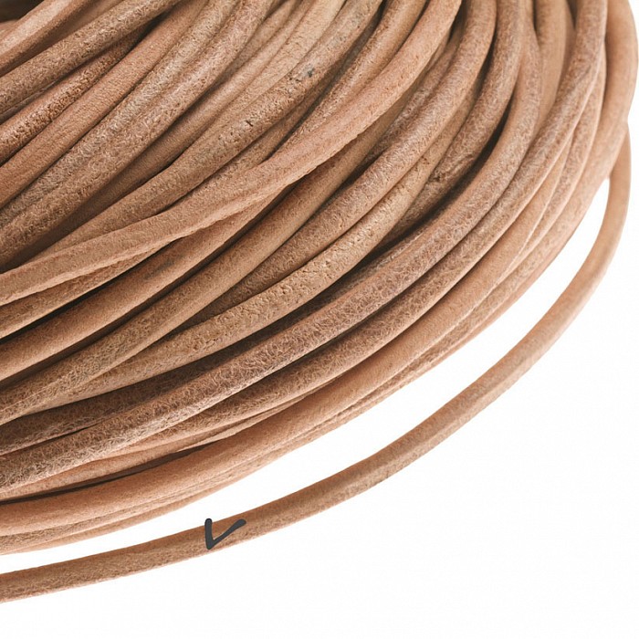 Kožený kord přírodní, 4 mm (1 m)