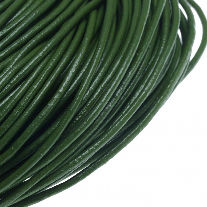 Kožený kord zelený, 2 mm (1 m)