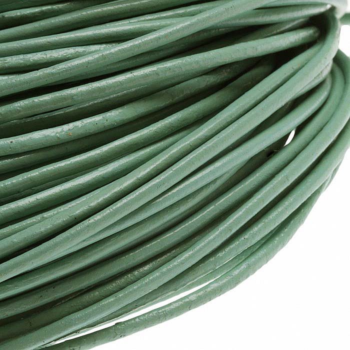 Kožený kord zelený, 2 mm (1 m)